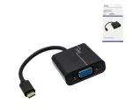 Adapter USB 3.1 Type C male to VGA female , black, DINIC box