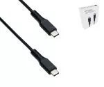 DINIC cable de carga USB tipo C a C, 2x enchufe USB tipo C, 60W, 3A, OD: 3,5mm, negro, en caja promocional DINIC, 1,5m