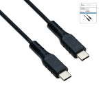 DINIC USB Typ C auf C Ladekabel, 2x USB Typ C Stecker, 60W, 3A, OD: 3.5mm, schwarz, DINIC Box mit Euroloch, 1m