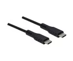 USB Typ C auf C Ladekabel, schwarz, 1.5m 2x USB Typ C Stecker, 60W, 3A