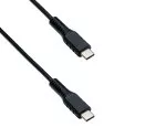 DINIC USB tipo C a C cable de carga, 2x USB tipo C enchufe, 60W, 3A, OD: 3,5 mm, negro, DINIC polybag, 0,5m