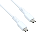 DINIC USB Typ C auf C Ladekabel, 2x USB Typ C Stecker, 60W, 3A, OD: 3.5mm, weiß, DINIC Polybag, 1.5m