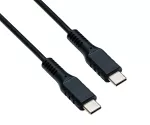 Nabíjecí kabel DINIC USB typu C na C, 2x zástrčka USB typu C, 60W, 3A, vnější průměr: 3,5mm, černý, polybag DINIC, 2m