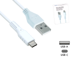 DINIC USB Typ C auf A Ladekabel, Typ C auf A Stecker, 5V, 3A, weiß, DINIC Aktionskarton, 1.5m