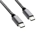 DINIC USB Typ C auf C Ladekabel, HQ Alu Stecker, 60w, Nylon Kabel, Space Grey, Aktionsbox, 0,50m