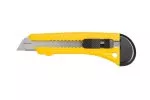 Cutter knife/multipurpose knife with 18mm snap-off blades, plastic with metal guide, 155 x 30mm