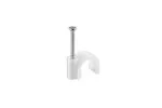 Cable clamps, white, for cable 7.3 mm, nail: 1.80 x 18 mm, quantity: 100 pieces