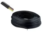 Telefoniczny kabel taśmowy, 4-żyłowy, AWG 30, rolka, czarny, długość 100 m