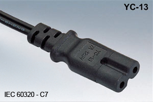 IEC 60320 C7 Gerätestecker YC-13 – gerade Ausführung