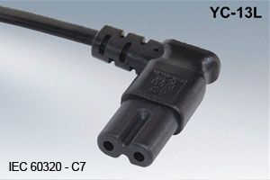 IEC 60320 C7 Gerätestecker YC-13L – abgewinkelt