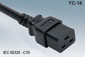 IEC 60320 C19 Kaltgerätekupplung YC-18 – gerade Ausführung