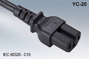 IEC 60320 C15 Warmgerätekupplung YC-20 – gerade Ausführung
