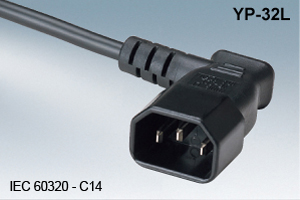 IEC 60320 C14 Gerätestecker YP-32L – abgewinkelt