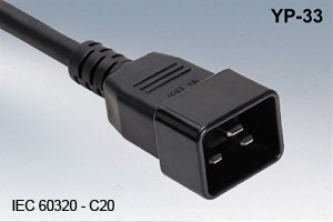 IEC 60320 C20 Gerätestecker YP-33 – 16A Stecker