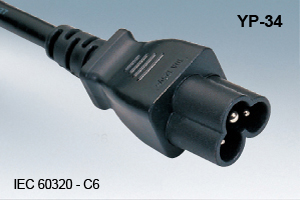 IEC 60320 C6 Gerätestecker YP-34 – Kleeblattstecker